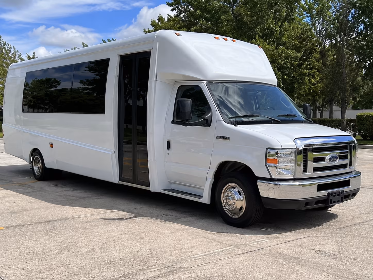 Passenger seating aboard a party bus rental serving Dearborn