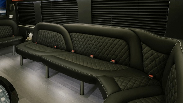 Interior of Charter Bus Company Southfield's 14 Passenger Sprinter Limousine in Southfield