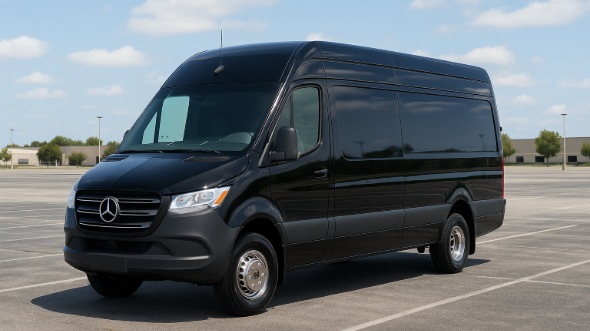 Exterior of Charter Bus Company Livonia's 14 Passenger Sprinter Limousine in Livonia