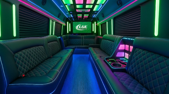 18 passenger party bus interior