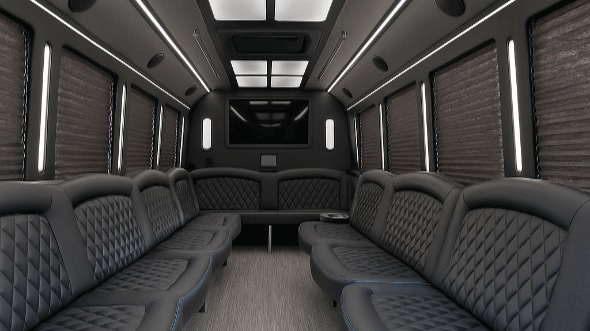 Interior of Charter Bus Company Detroit's 25 Passenger Party Bus in Detroit