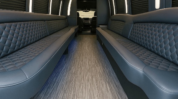 Interior of Charter Bus Company Royal Oak's 25 Passenger Party Bus in Royal Oak