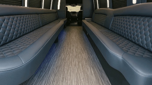 Interior of Charter Bus Company Dearborn Heights's 28 Passenger Party Bus in Dearborn Heights