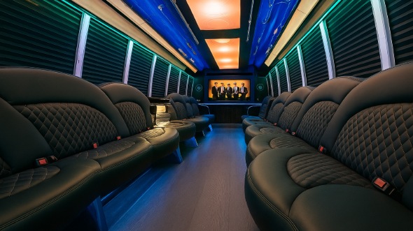Interior of Dearborn Party Bus Company's 28 Passenger Party Bus in Dearborn