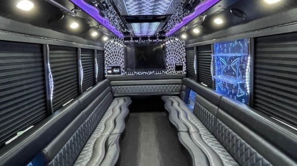 Interior of Charter Bus Company Westland's 28 Passenger Party Bus in Westland