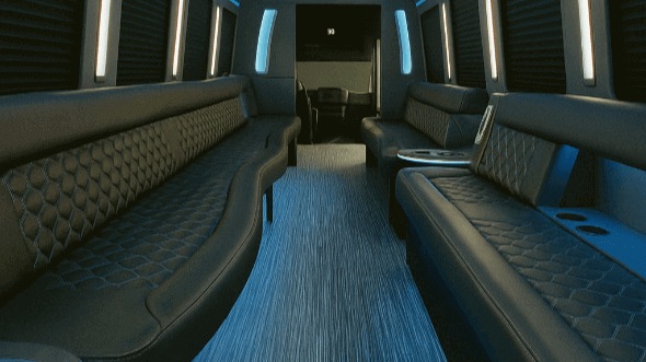 28 passenger party bus interior