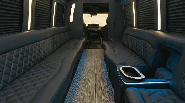 Interior of Charter Bus Company Troy's 30 Passenger Party Bus in Troy