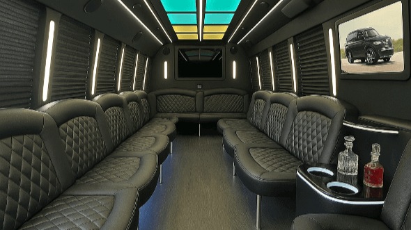 Interior of Dearborn Party Bus Company's 40 Passenger Party Bus in Dearborn