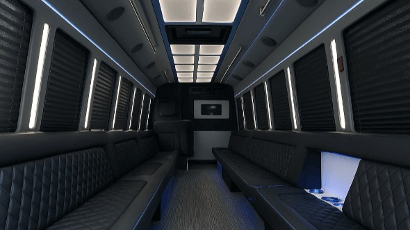 Interior of Charter Bus Company Southfield's 40 Passenger Party Bus in Southfield