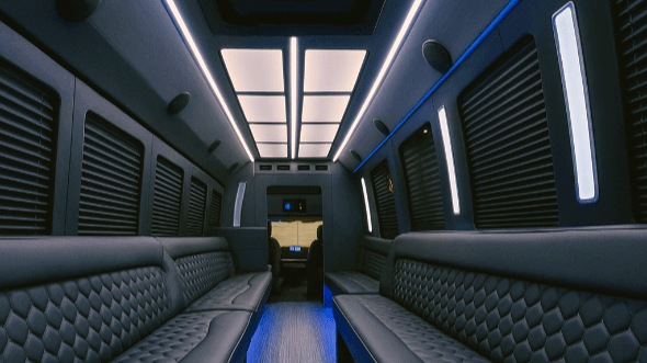 Interior of Charter Bus Company Southgate's 40 Passenger Party Bus in Southgate