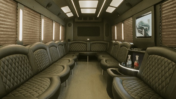 Interior of Charter Bus Company Westland's 40 Passenger Party Bus in Westland