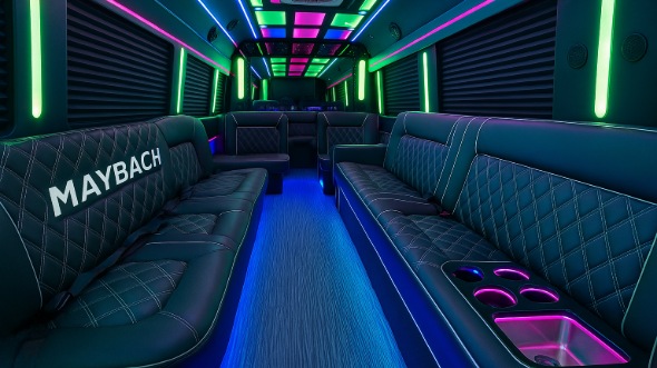 40 passenger party bus interior