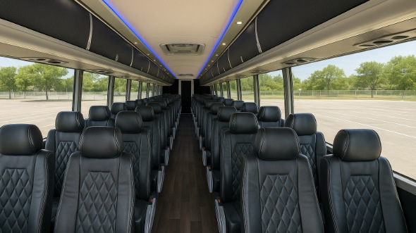 Interior of Charter Bus Company Dearborn's 46 Passenger Charter Bus in Dearborn