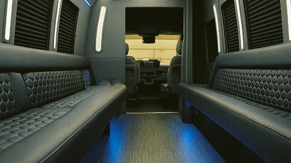Interior of Charter Bus Company Southfield's 50 Passenger Party Bus in Southfield