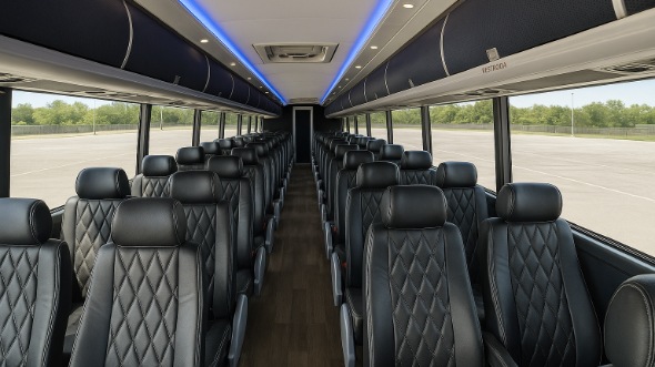 Interior of Charter Bus Company Dearborn's 51 Passenger Charter Bus in Dearborn