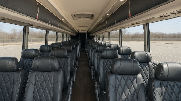 Interior of Charter Bus Company Dearborn's 55 Passenger Charter Bus in Dearborn