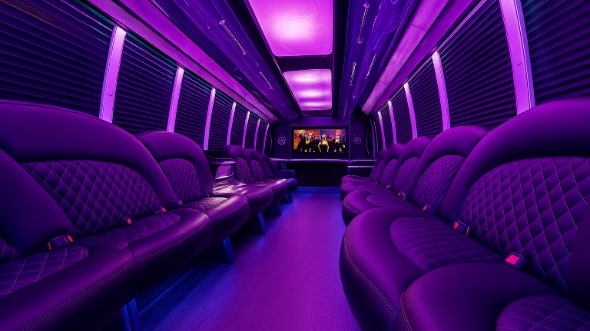 dearborn 40 passenger party bus inside